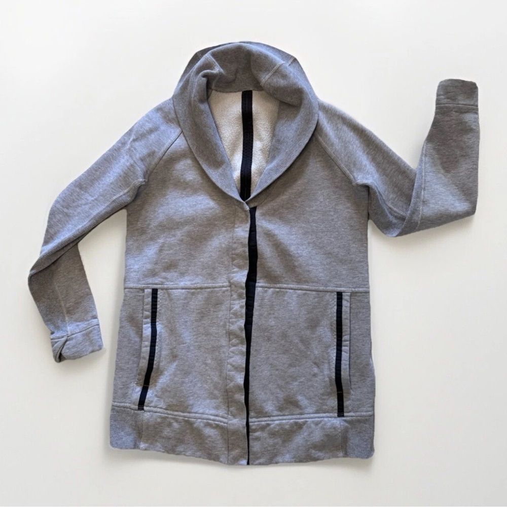 Lululemon Jacket Cardigan Fleece Sz 4 Womens Heather Grey Yin To My Yang Travel - Picture 1 of 8